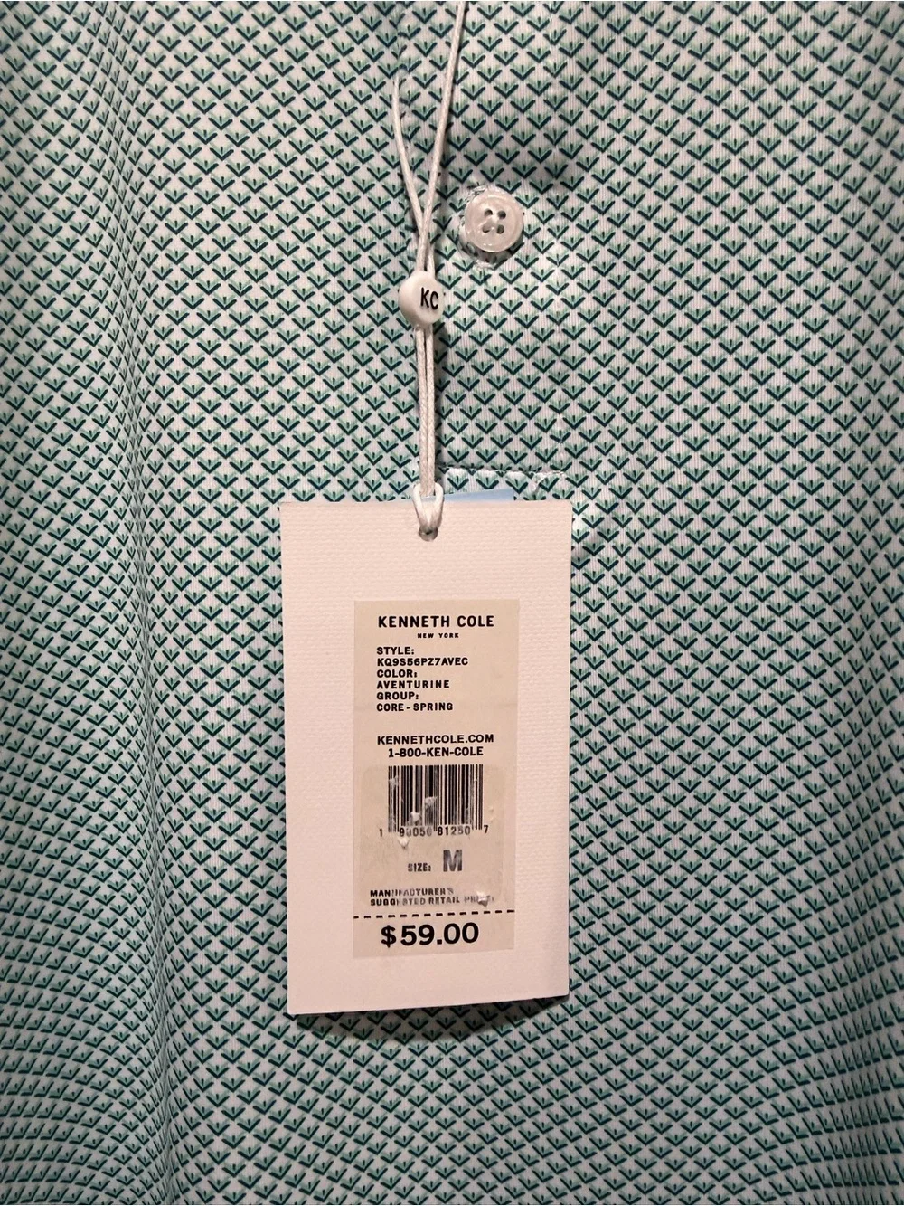 NWT Kenneth Cole Men's Green Performance Golf Polo size M